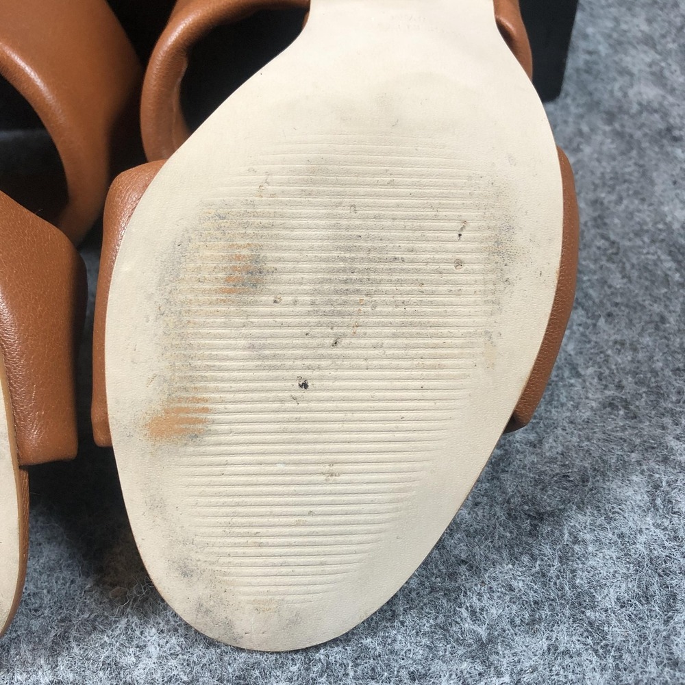 Steve Madden Brown Leather Block Heel Sandals - Picture 14 of 16